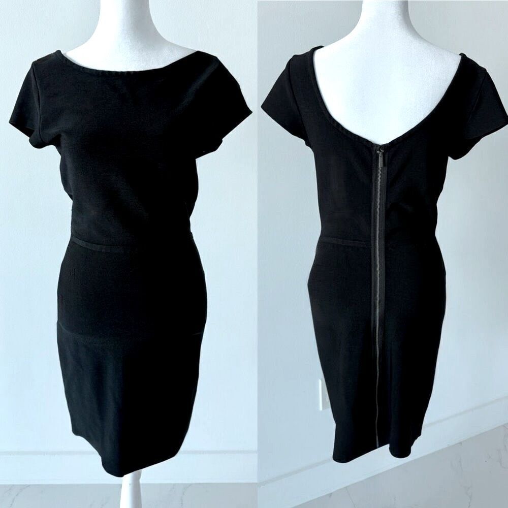 Bandage Exposed Zipper Black Dress BCBGMAXAZRIA